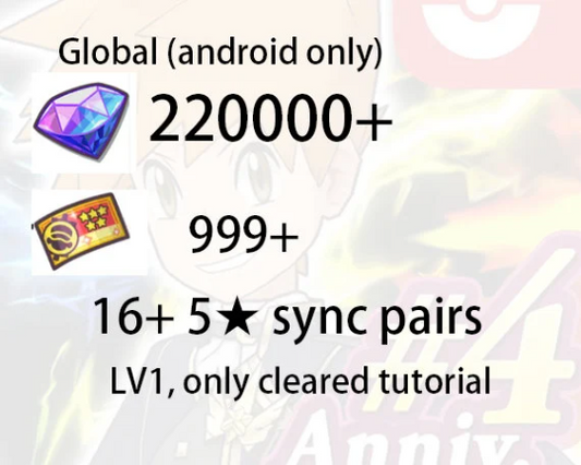 220000+ Gems Pokémon Masters EX Global Starter Account [Android Only]-Mobile Games Starter