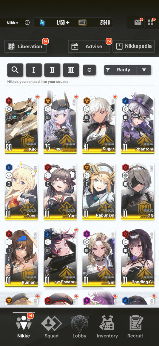 [NA] [INSTANT] NIKKE 12SSR 2B+Skin+Mihara+Rumani++ GODDESS OF VICTORY starter account