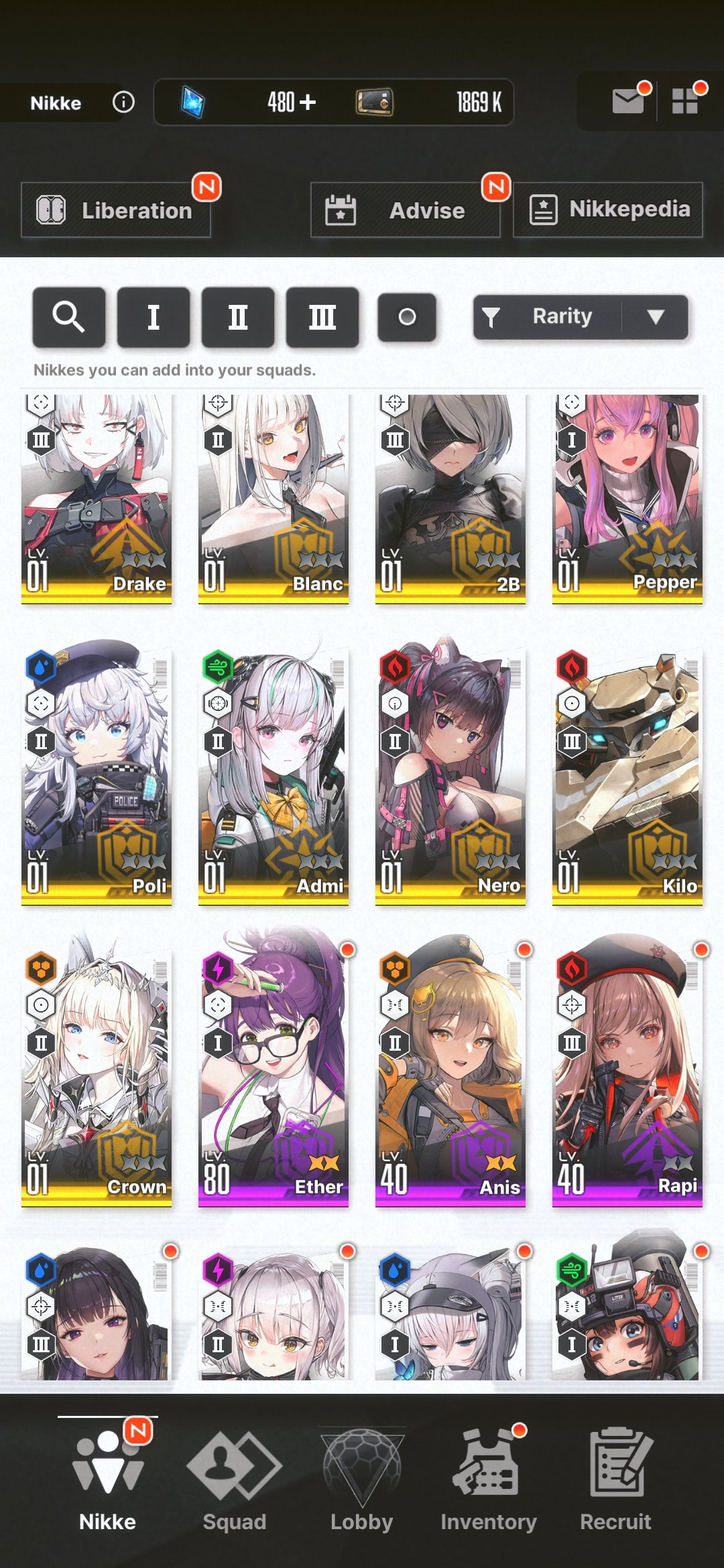 [NA] [INSTANT] NIKKE 13SSR 2B+Skin+Crown+Dorothy+Blanc+Nero++ GODDESS OF VICTORY starter account