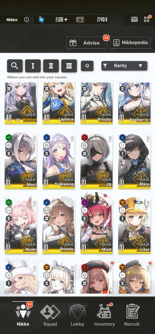 [NA] [INSTANT] NIKKE 14SSR 2B+Skin+Crown+Anchor+Bready+Liter++ GODDESS OF VICTORY starter account (Copy)-Mobile Games Starter