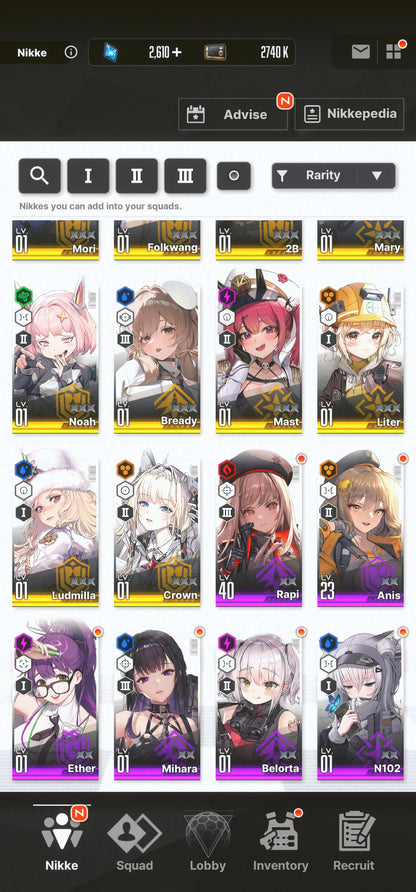 [NA] [INSTANT] NIKKE 14SSR 2B+Skin+Crown+Anchor+Bready+Liter++ GODDESS OF VICTORY starter account (Copy)-Mobile Games Starter