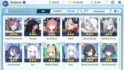 [GLOBAL/NA] [INSTANT] 3 limited 12x3* Kei Aris Shiroko Terror + 33k Pyroxene gems Blue Archive Starter Account-Mobile Games Starter