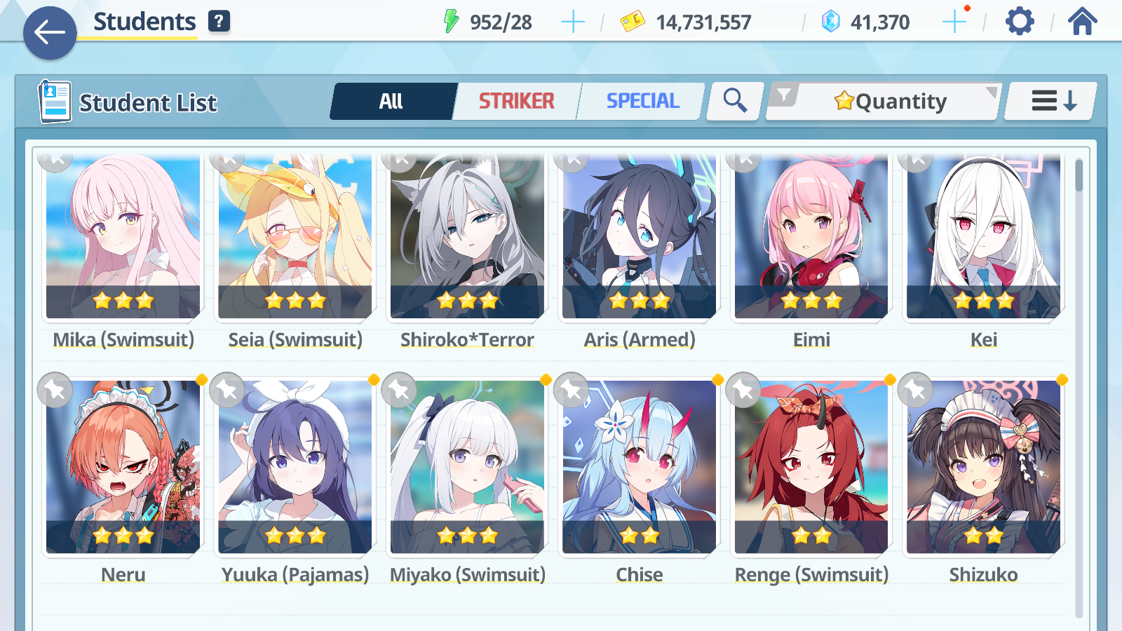 [GLOBAL/NA] [INSTANT] 5 limited Kei Aris Shiroko Terror Seia Mika summer + 41k Pyroxene gems Blue Archive Starter Account-Mobile Games Starter