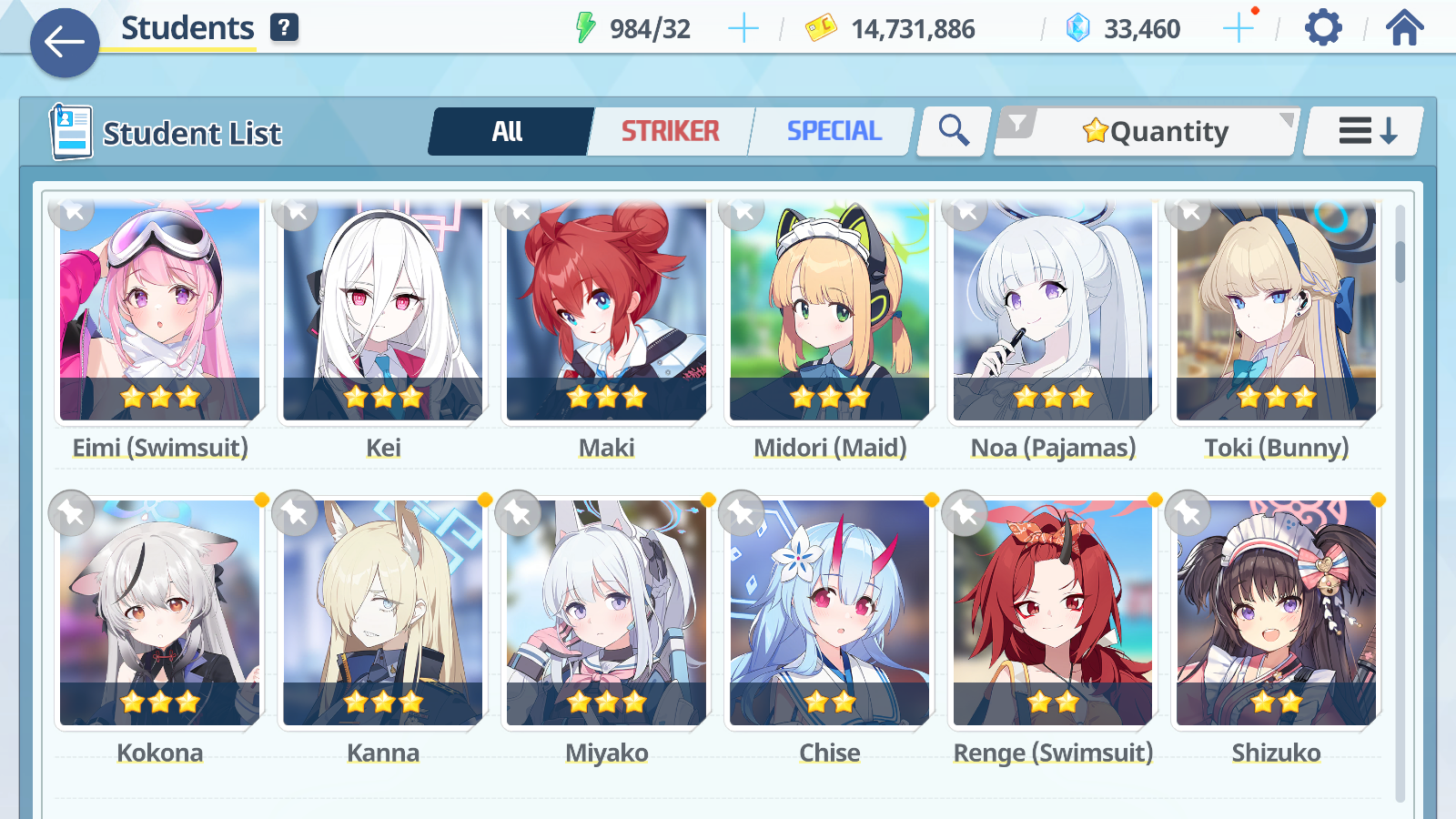 [GLOBAL/NA] [INSTANT] 7 limited 21x3* Kei Aris Nagisa Mika summer Hina Hoshino Shiroko terror Michiru+ 33k Pyroxene gems Blue Archive Starter Account-Mobile Games Starter