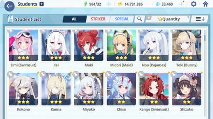[GLOBAL/NA] [INSTANT] 7 limited 21x3* Kei Aris Nagisa Mika summer Hina Hoshino Shiroko terror Michiru+ 33k Pyroxene gems Blue Archive Starter Account-Mobile Games Starter