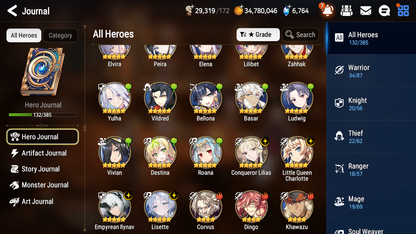[GLOBAL] [INSTANT] Epic 7 Seven 4ML Lisette Empyrean Ilynav Conqueror Lilias Angel + 63ML pulls +2x 20 Speed + Luna Skin + Name Starter Account-Mobile Games Starter