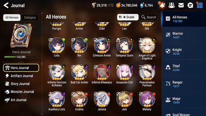 [GLOBAL] [INSTANT] Epic 7 Seven 4ML Lisette Empyrean Ilynav Conqueror Lilias Angel + 63ML pulls +2x 20 Speed + Luna Skin + Name Starter Account-Mobile Games Starter