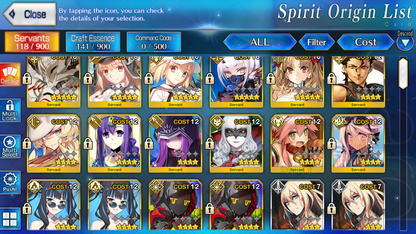 [NA][INSTANT] FGO Space Ereshkigal + Melusine (ruler) + Berserker + Altria Caster + Chloe + 3000SQ + tickets Fate Grand Order starter account