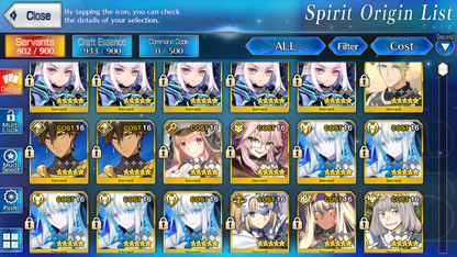 [NA] FGO double NP5 Morgan NP5 Tam Lin Lancelot Melusine + Altria Caster Koyanskaya Oberon + 3BG + 400SQ + 4x5* Fate Grand Order starter account