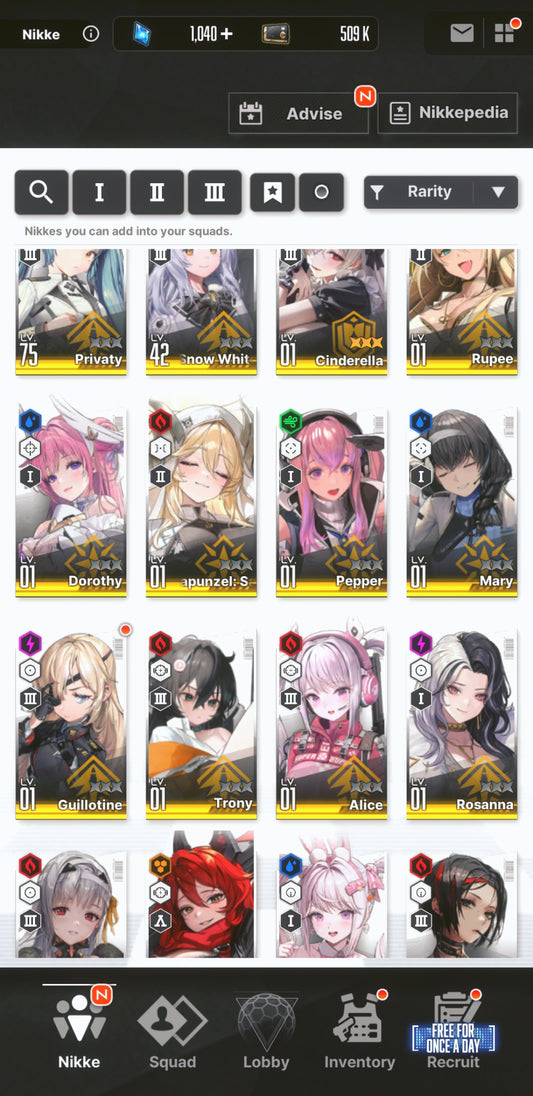 [NA] NIKKE 19SSR MLB 4 Cinderella+Skin+Dorothy+Red Hood+Modernia+Bunny Alice++ GODDESS OF VICTORY starter account-Mobile Games Starter