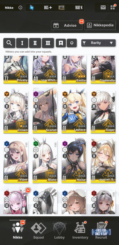[GLOBAL] NIKKE 20SSR MLB 4 Emilia+skin+2 Crown+Modernia+Cinderella+Skin+Scarlet+Blanc+Viper+Aria+Noise++ GODDESS OF VICTORY starter account Re:Zero-Mobile Games Starter