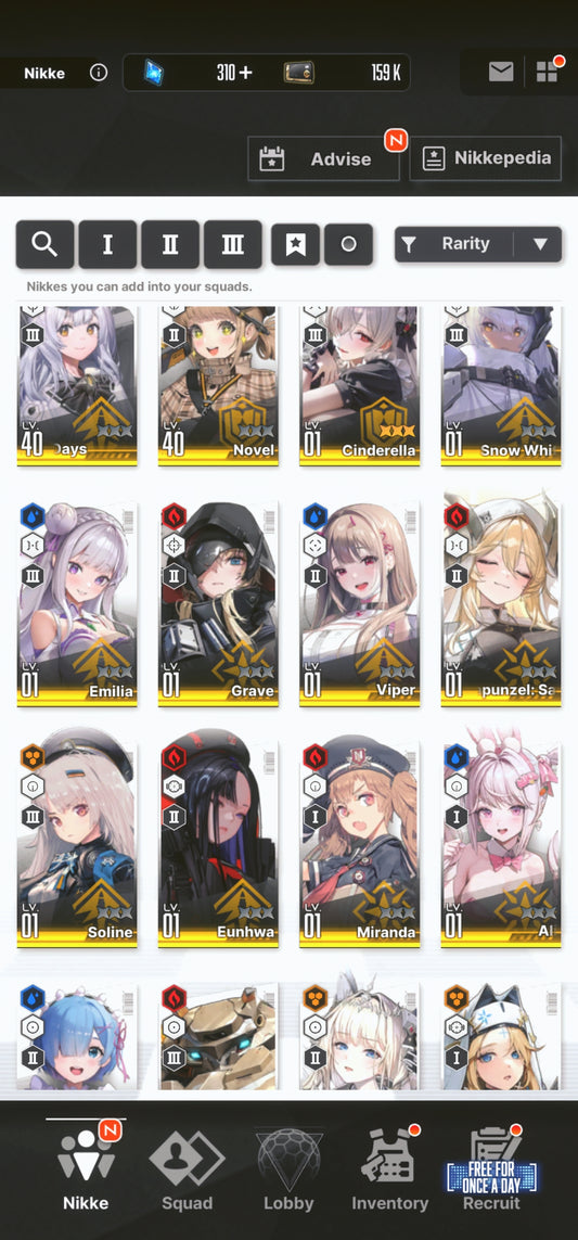 [NA][INSTANT] NIKKE 16SSR MLB 4 Cinderella+Skin+Emilia+Rem+skin+Ram+Crown+Grave+Snow White+Bunny Alice++ GODDESS OF VICTORY starter account Re:Zero-Mobile Games Starter