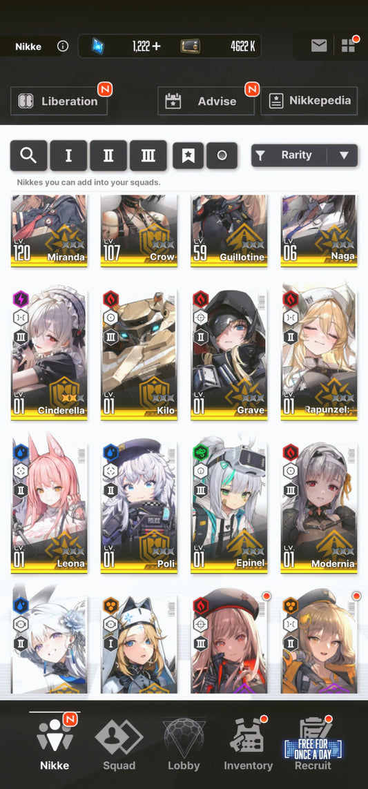[GLOBAL] [INSTANT] NIKKE 14SSR 3 Cinderella+Skin+Grave+Modernia++ GODDESS OF VICTORY starter account-Mobile Games Starter