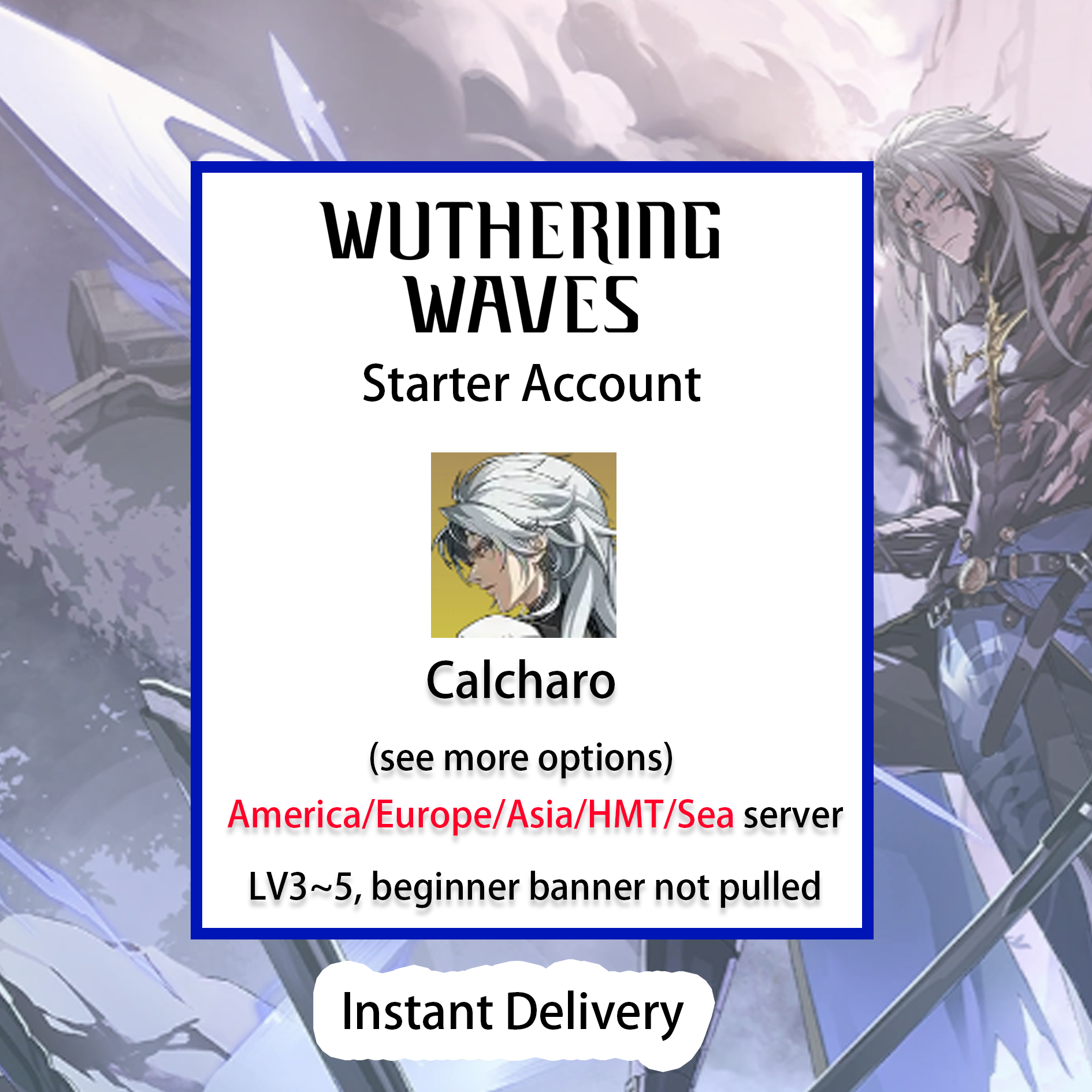 [All Server][INSTANT] Calcharo | Wuthering Waves Starter Account America/Europe/Asia/HMT/Sea-Mobile Games Starter