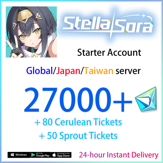 [ALL SERVER] [INSTANT] 27000 Stellanite Dust + 130 tickets | Stella Sora GLOBAL JAPAN TAIWAN Gems Starter Account (see options)-Mobile Games Starter