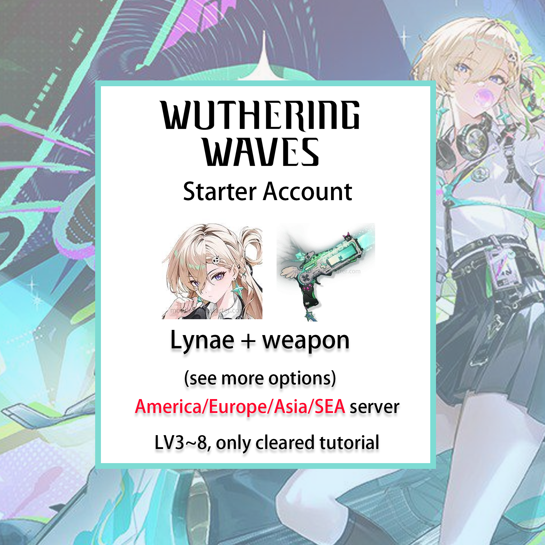 [ALL SERVER] [INSTANT] Lynae / Signature Weapon | Wuthering Waves LV3~8 Starter Account America/Europe/Asia/HMT/Sea (see options)-Mobile Games Starter