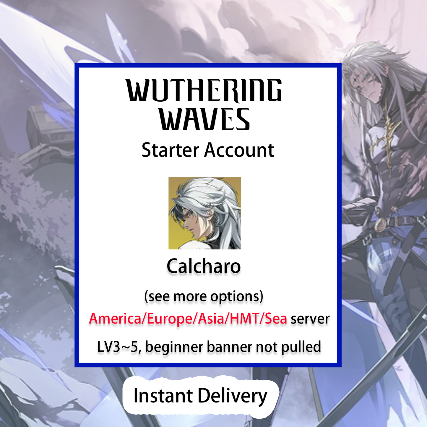 [All Server][INSTANT] Calcharo | Wuthering Waves Starter Account America/Europe/Asia/HMT/Sea-Mobile Games Starter