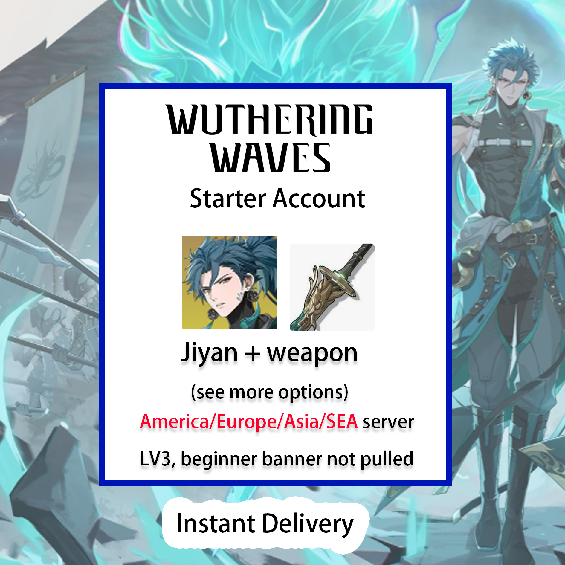 [All Server][INSTANT] Jiyan + Verdant Summit | Wuthering Waves Starter Account America/Europe/Asia/HMT/Sea-Mobile Games Starter