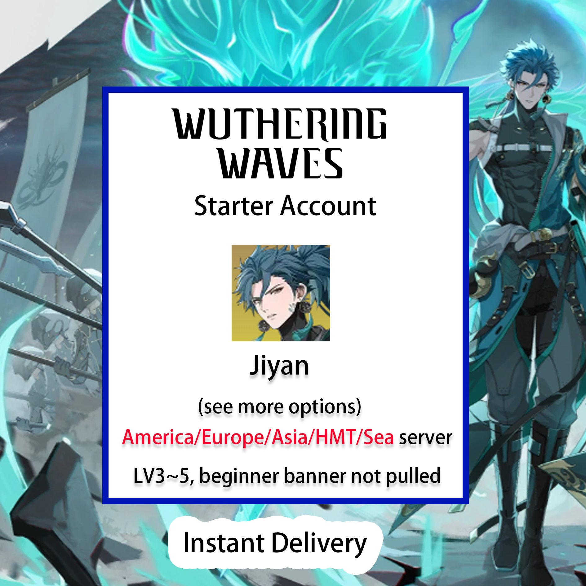 [All Server][INSTANT] Jiyan | Wuthering Waves Starter Account America/Europe/Asia/HMT/Sea-Mobile Games Starter