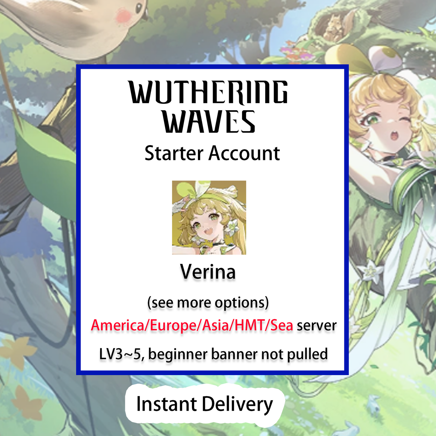 [All Server][INSTANT] Verina | Wuthering Waves Starter Account America/Europe/Asia/HMT/Sea-Mobile Games Starter