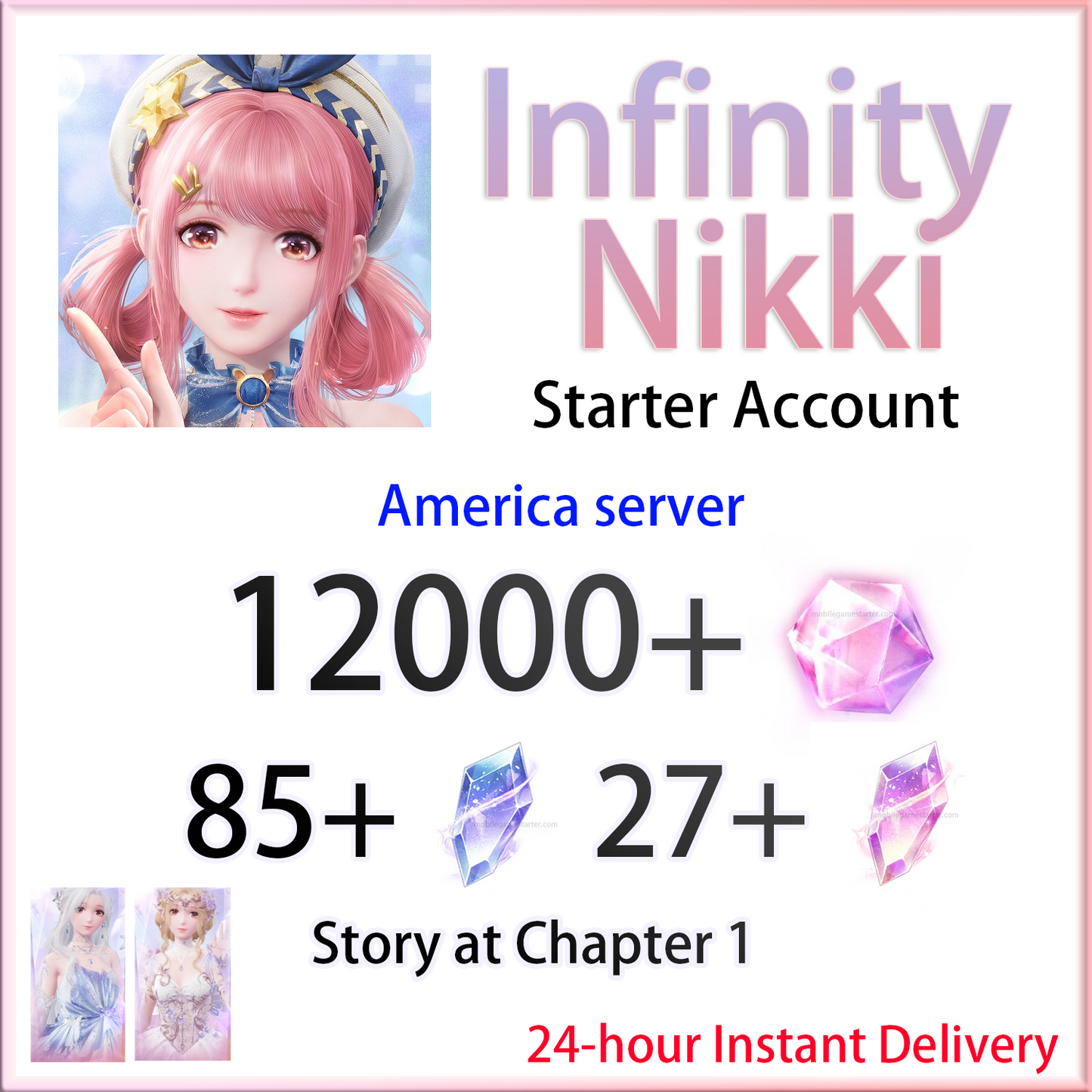 [AMERICA] [INSTANT] 12000+ Diamonds | Infinity Nikki NA Starter Account (see options)-Mobile Games Starter