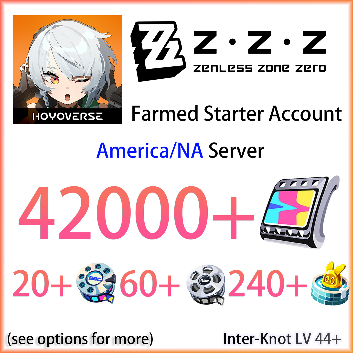 [AMERICA] [INSTANT] 42000+ Polychrome | Zenless Zone Zero ZZZ NA Farmed Starter Account (see options)-Mobile Games Starter