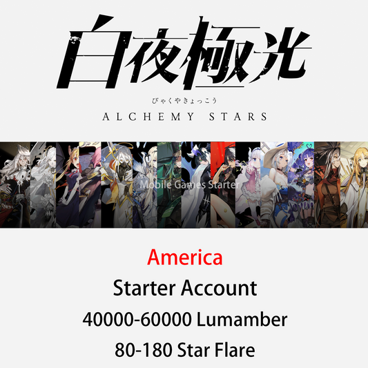 [AMERICA][INSTANT] Alchemy Stars: Aurora Blast Starter Account 40-60k gems 80-180 Star Flare Bethlehem-Mobile Games Starter