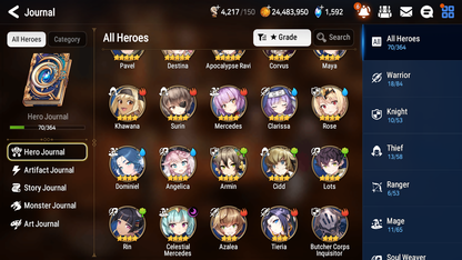 [ASIA] Epic 7 Seven 1ML 3LIM Apocalypse Ravi Luna Diene Cerise + ML Mystics Pulls + 20 Speed Aged Starter Account-Mobile Games Starter