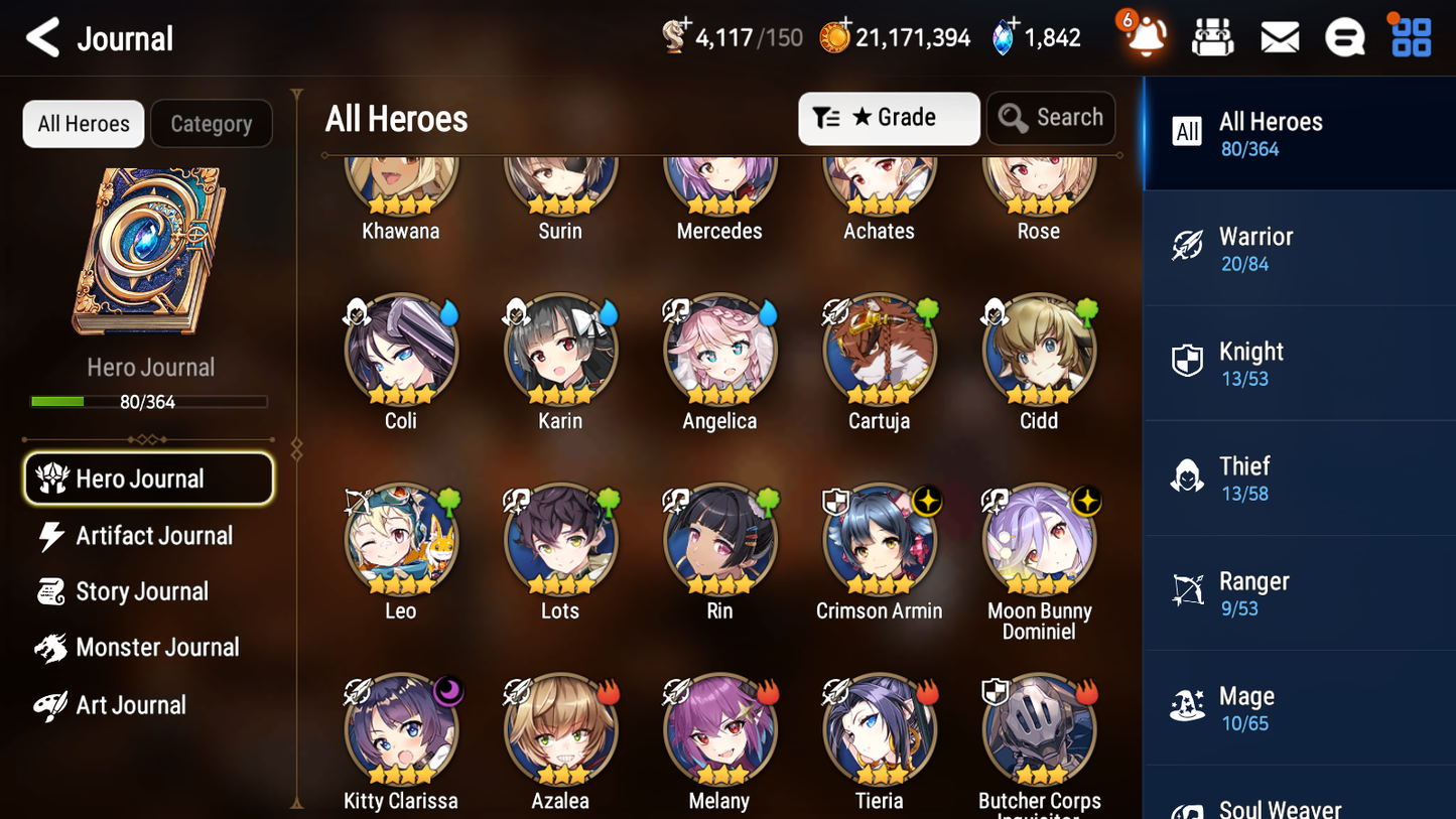 [ASIA] Epic 7 Seven 1ML 3LIM Lone Crescent Bellona Luna Diene Cerise Sigret + ML Mystics Pulls + 20 Speed Aged Starter Account-Mobile Games Starter