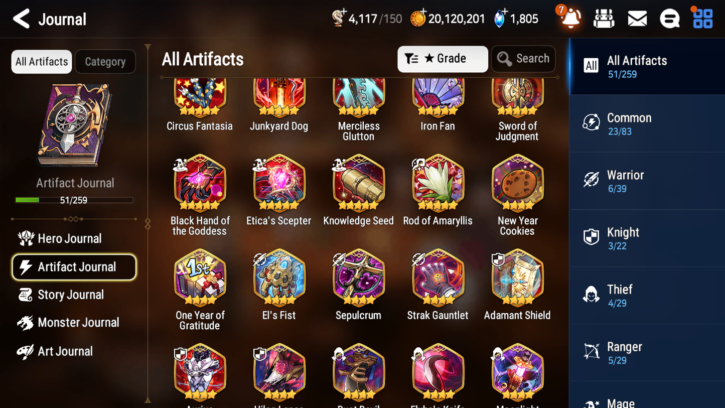 [ASIA] Epic 7 Seven 1ML 4LIM Remnant Violet Luna Fairytale Tenebria Cerise Diene + ML Mystics Pulls + 20 Speed Aged Starter Account-Mobile Games Starter