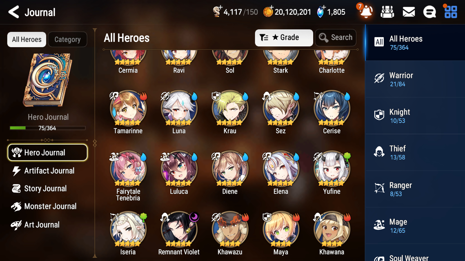 [ASIA] Epic 7 Seven 1ML 4LIM Remnant Violet Luna Fairytale Tenebria Cerise Diene + ML Mystics Pulls + 20 Speed Aged Starter Account-Mobile Games Starter