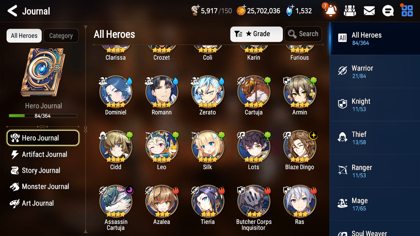 [ASIA] Epic 7 Seven 1ML 5LIM Luna Dizzy Diene Landy Cerise + ML Mystics Pulls + 20 Speed Aged Starter Account-Mobile Games Starter