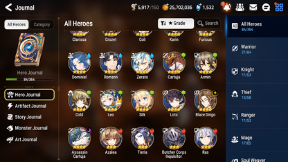 [ASIA] Epic 7 Seven 1ML 5LIM Luna Dizzy Diene Landy Cerise + ML Mystics Pulls + 20 Speed Aged Starter Account-Mobile Games Starter