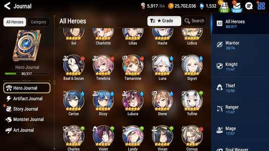 [ASIA] Epic 7 Seven Luna Dizzy Diene Landy Cerise + ML Mystics Pulls Aged Starter Account-Mobile Games Starter