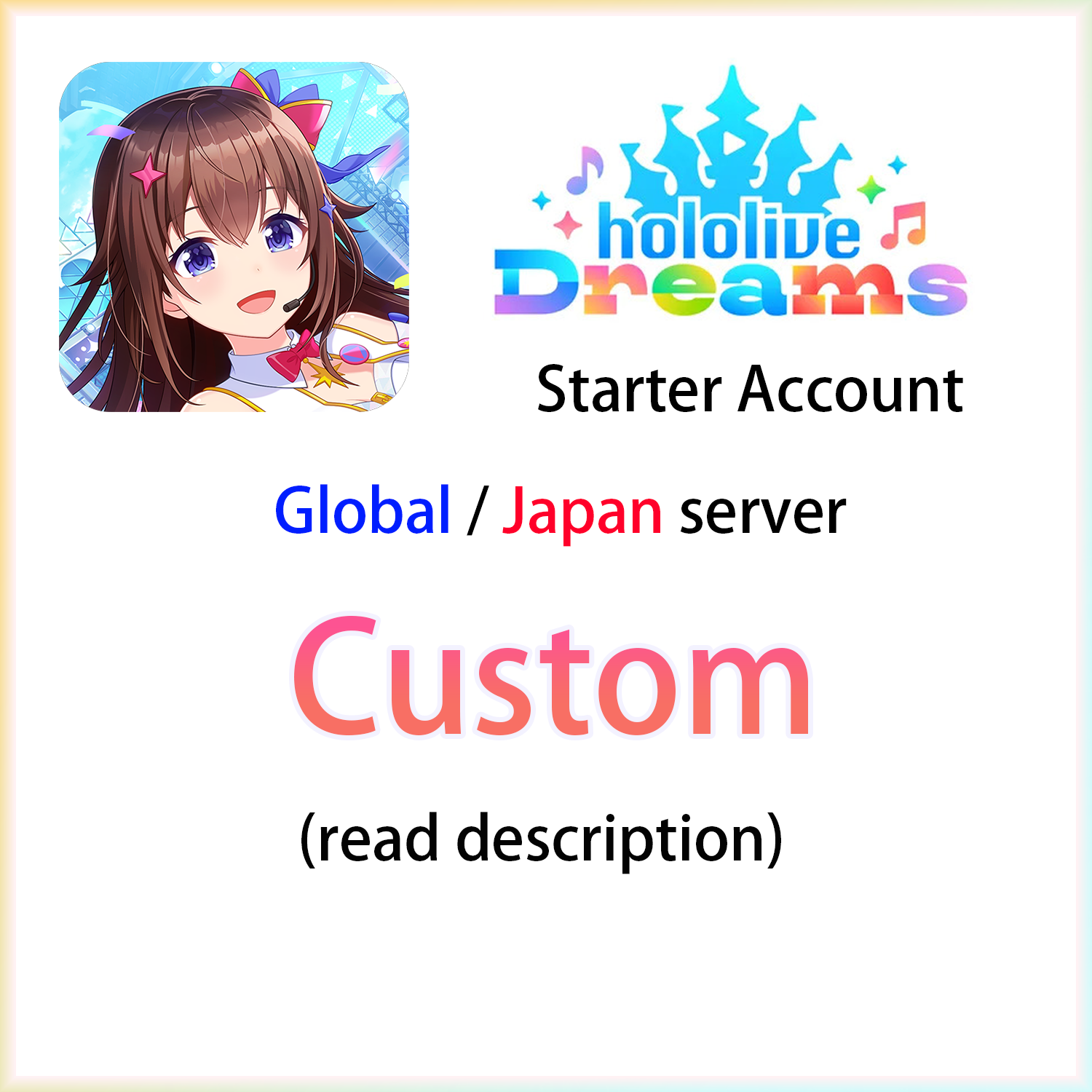 [GLOBAL/JP] CUSTOM | Hololive Dreams Starter Account (read description)-Mobile Games Starter