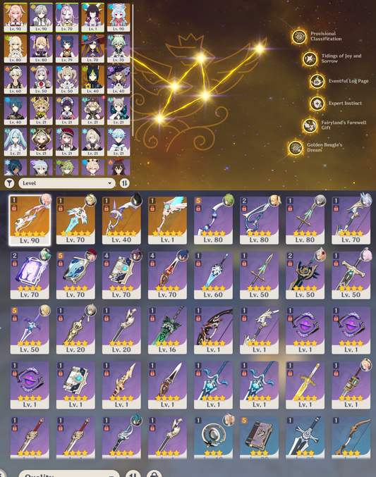 [EU] Genshin Impact C6 Linnea + BiS Signature + Columbina Sigewinne 6Illuga 6Aino + 46 Intertwined Fate AR56 EUROPE Farmed Endgame Account