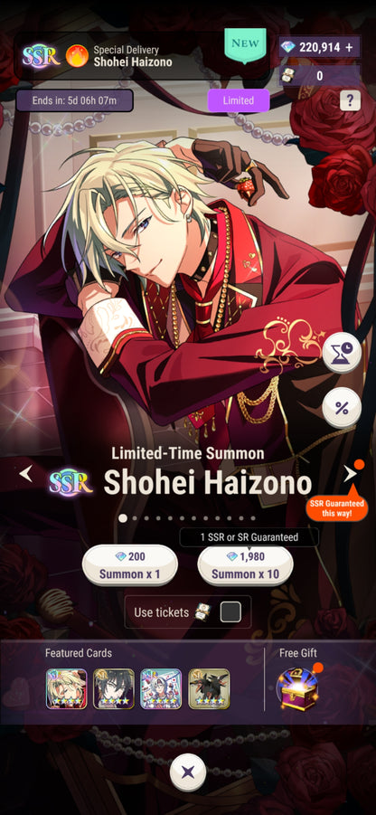 [EN] [INSTANT] 220000+ Diamonds | Tokyo Debunker Global English Starter Account (see options)-Mobile Games Starter