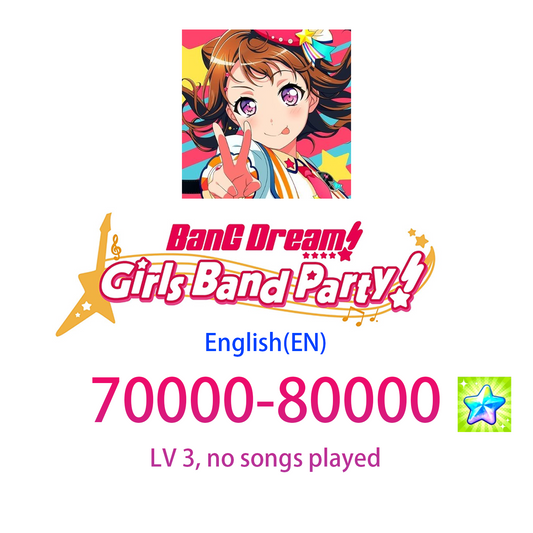 [EN] [INSTANT] 70000-80000 gems BanG Dream! Girls Band Party/Endori Global Starter Account-Mobile Games Starter
