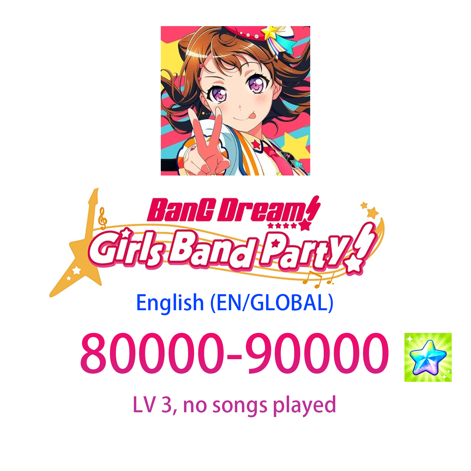 [EN] [INSTANT] 80000-90000 gems BanG Dream! Girls Band Party/Endori Global Starter Account-Mobile Games Starter