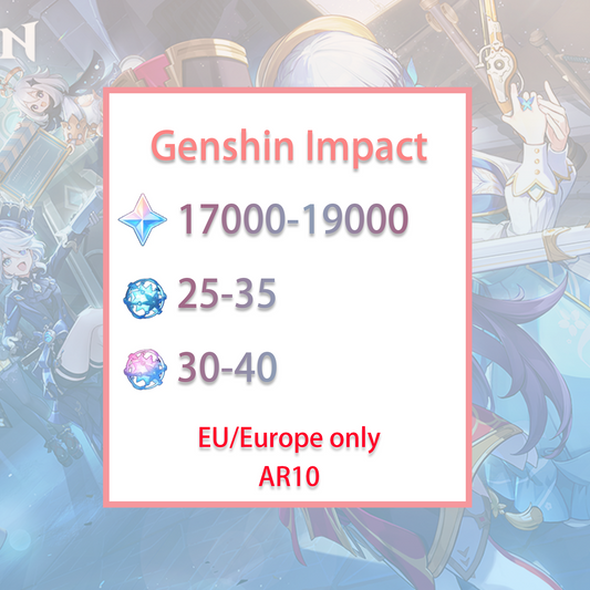 [EU] Genshin Impact AR10 17-19k primogems, Wishes EUROPE Starter Account-Mobile Games Starter