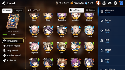 [EUROPE] Epic 7 Seven 1ML 2LIM Remnant Violet Cerise Diene + ML Pulls + 20 Speed + Name EU Starter Account-Mobile Games Starter
