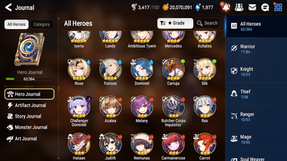 [EUROPE] Epic 7 Seven 1ML 4LIM Ambitious Tywin Fairytale Tenebria Diene Landy Cerise + ML Pulls + 20 Speed + Name EU Starter Account-Mobile Games Starter