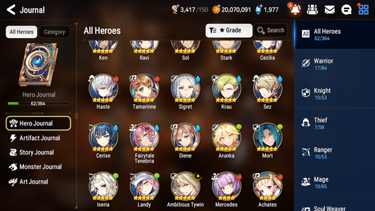 [EUROPE] Epic 7 Seven 1ML 4LIM Ambitious Tywin Fairytale Tenebria Diene Landy Cerise + ML Pulls + 20 Speed + Name EU Starter Account-Mobile Games Starter