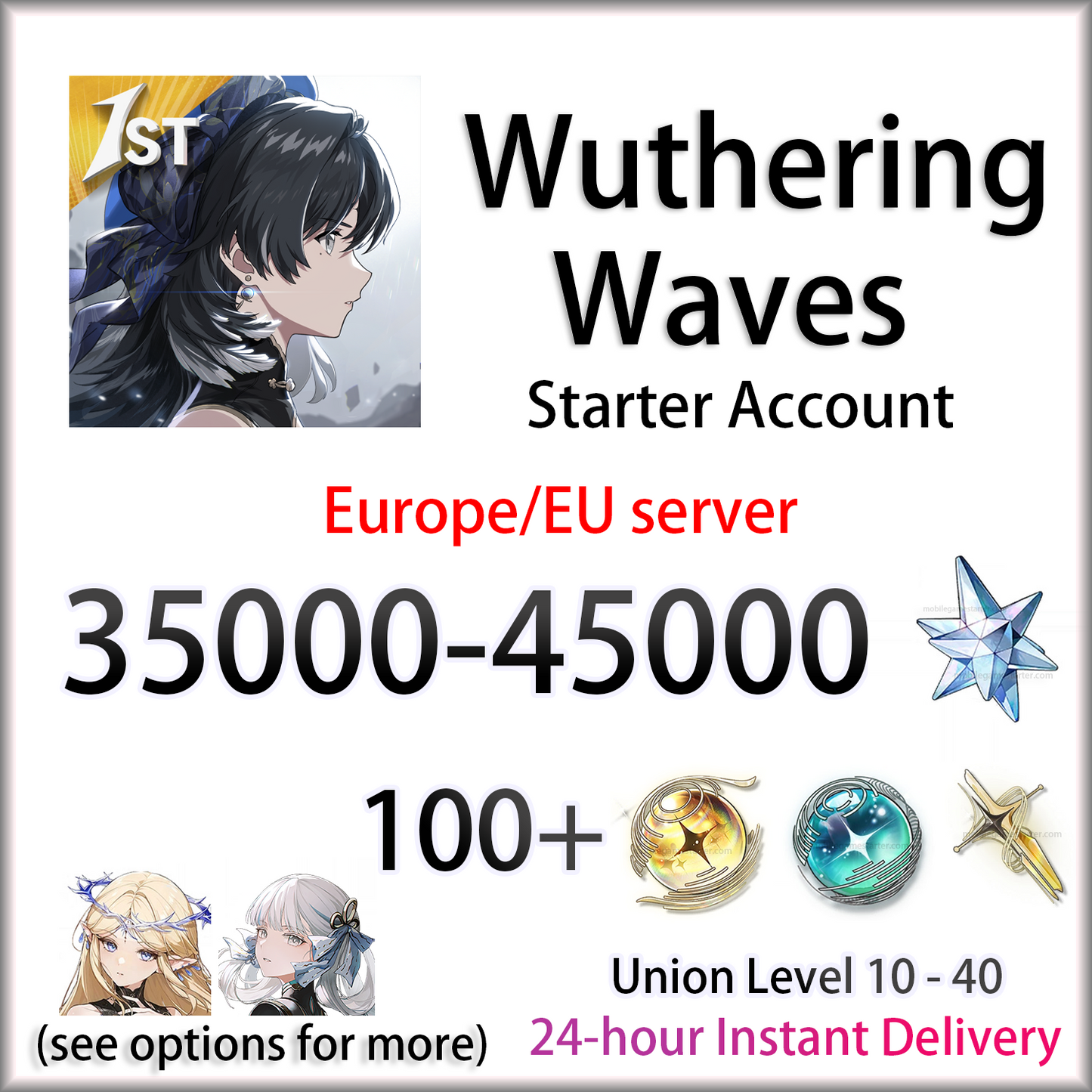 [EUROPE] [INSTANT] 40000 Astrite + Tides / Characters | Wuthering Waves EU Starter Account (see options)-Mobile Games Starter