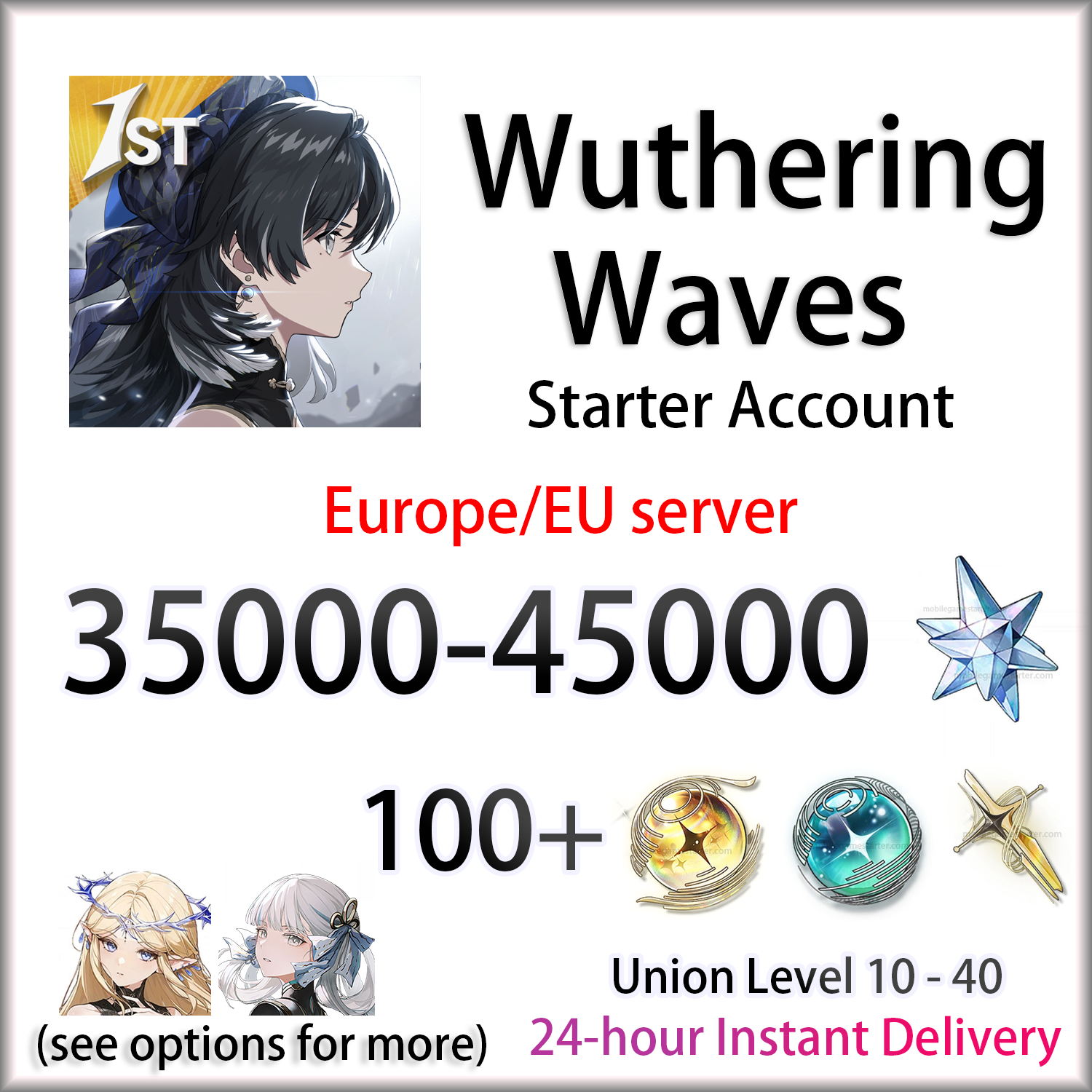 [EUROPE] [INSTANT] 40000 Astrite + Tides / Characters | Wuthering Waves EU Starter Account (see options)-Mobile Games Starter