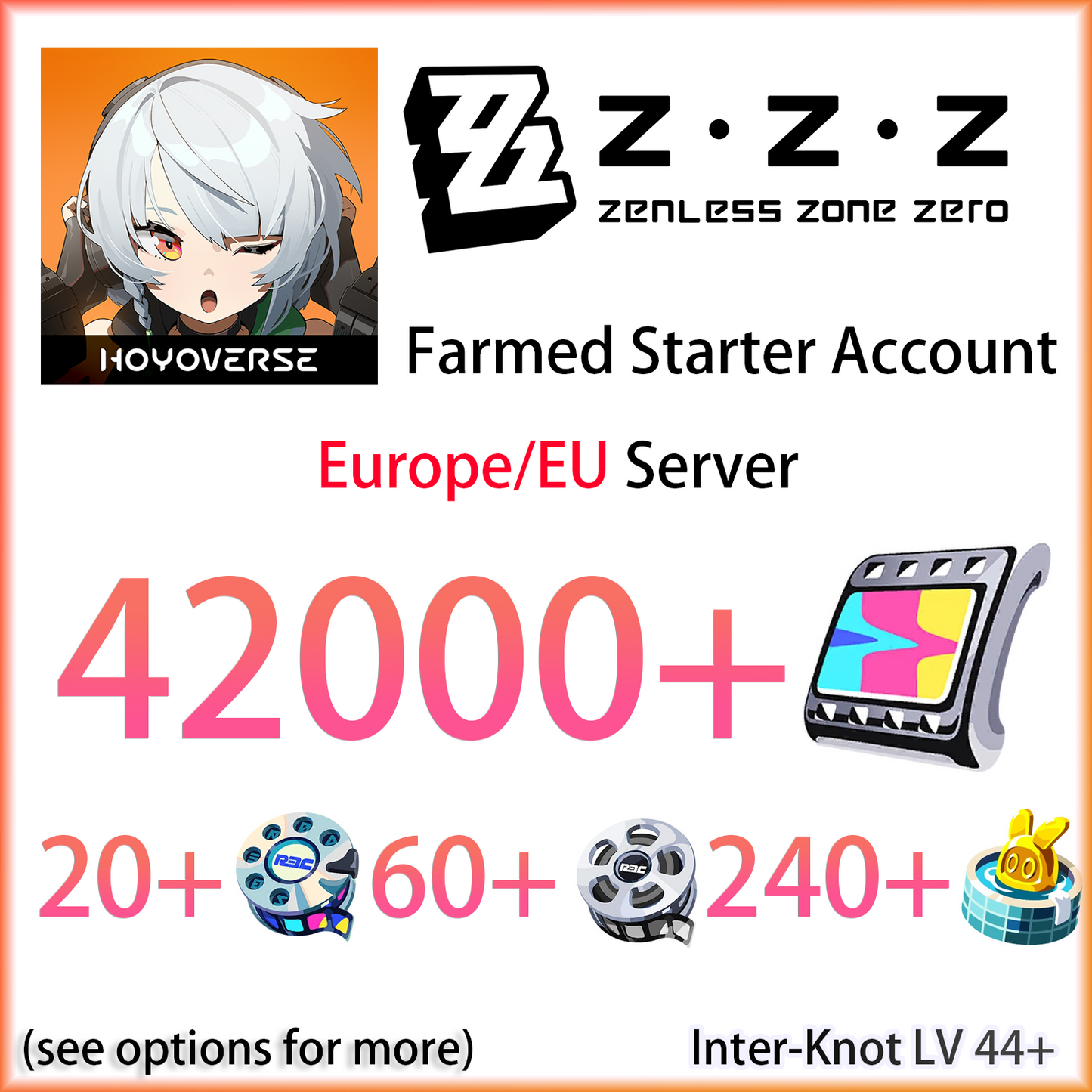 [EUROPE] [INSTANT] 42000+ Polychrome | Zenless Zone Zero ZZZ EU Farmed Starter Account (see options)-Mobile Games Starter
