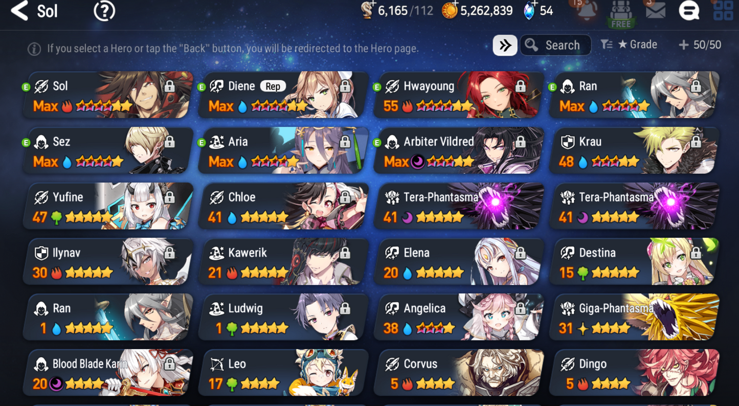 [EUROPE][INSTANT] Epic 7 Seven Diene EU 10-10 Account-Mobile Games Starter