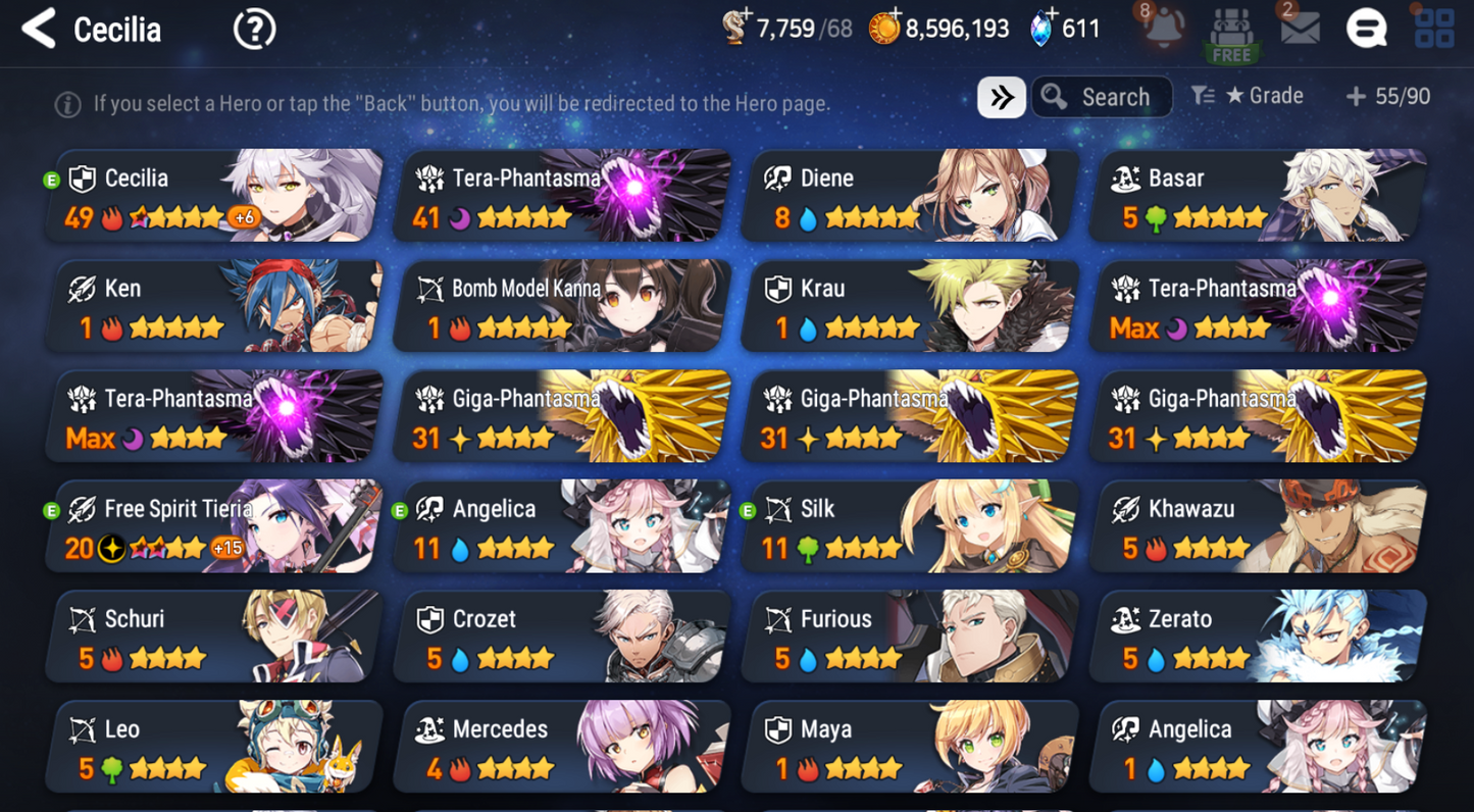 [EUROPE][INSTANT] Epic 7 Seven Diene EU Starter Account-Mobile Games Starter