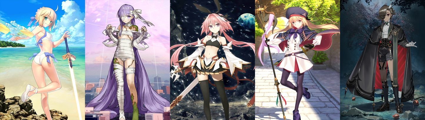 [JP] FGO Ascalaphus Artoria(caster+archer) Astolfo Kingprotea Black Grail + 2-3x5* Fate Grand Order starter account-Mobile Games Starter