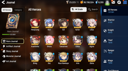 [GLOAL] Epic 7 Seven 4ML Briar Witch Iseria Ruele of light Angel Angelica + ML pulls+ Name Starter Account-Mobile Games Starter